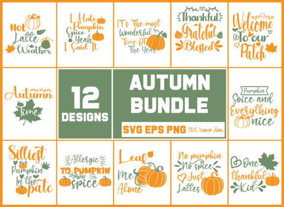 Autumn Quote SVG Bundle: Graphics for Crafts Sellers