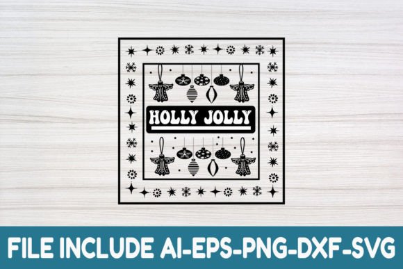 Christmas Quote SVG Design, Holly Jolly: Crafts & Graphics for Local Branding