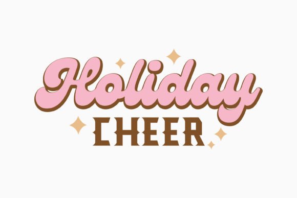 Holiday Cheer Christmas Quote SVG: Retro Graphics for Crafts