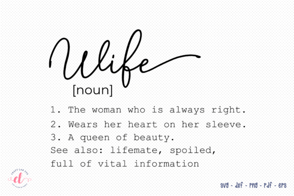 Wife SVG Graphics for Crafts & Digital Products